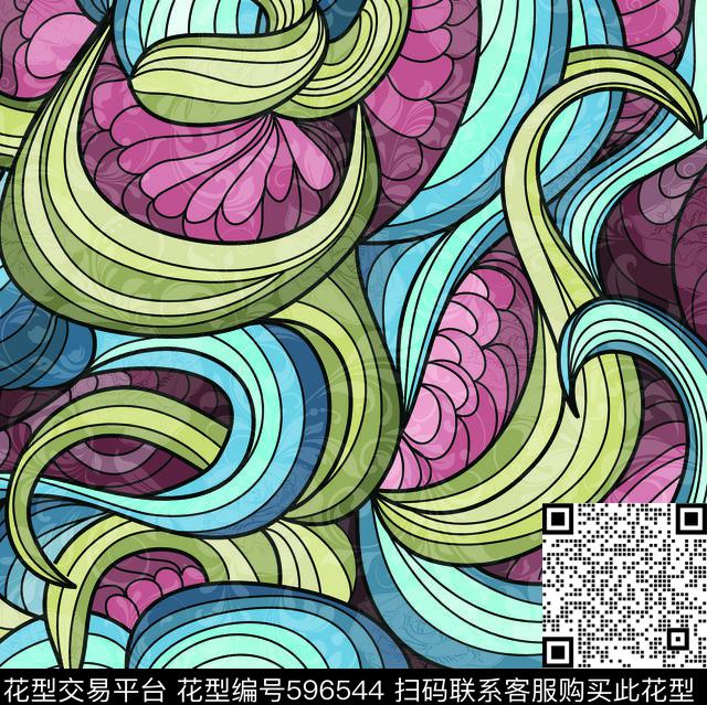 裸眼3D花卉蛇纹数码印花华亿平台下载（图片编号: 596544） - 瓦栏（Walan）