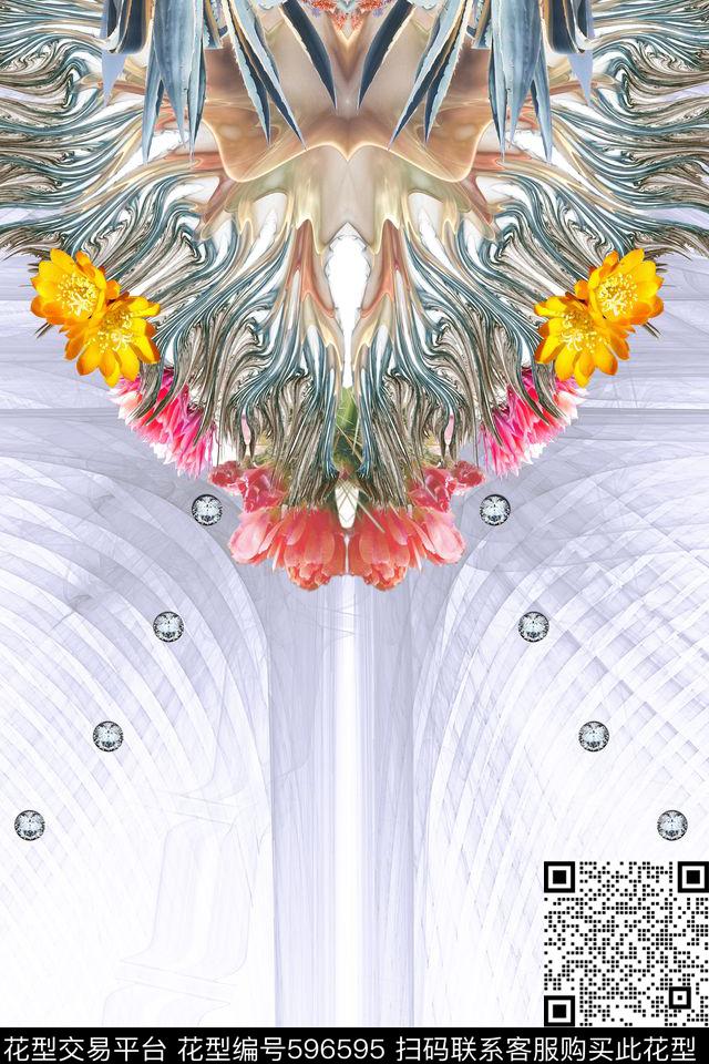 分形仙人掌花朵砖石数码印花华亿平台下载（图片编号: 596595） - 瓦栏（Walan）