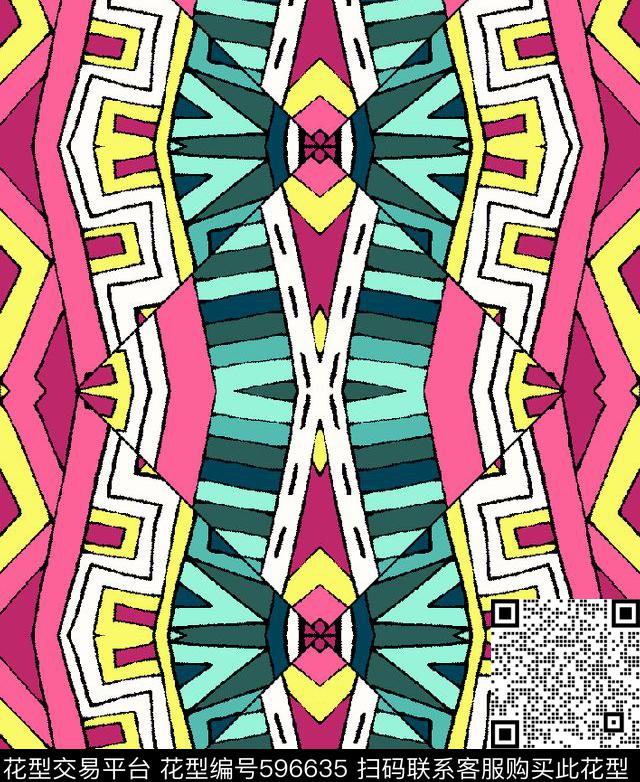 女装名族风拼接花传统印花华亿平台下载（图片编号: 596635） - 瓦栏（Walan）