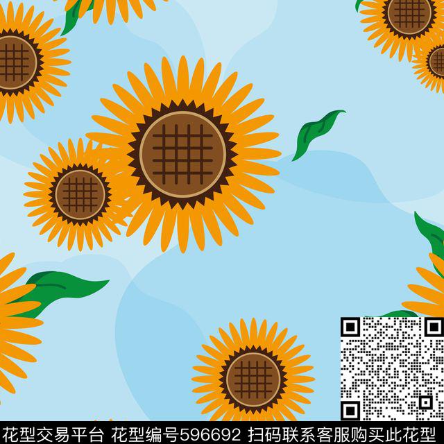 手绘小清新简约传统印花华亿平台下载（图片编号: 596692） - 瓦栏（Walan）