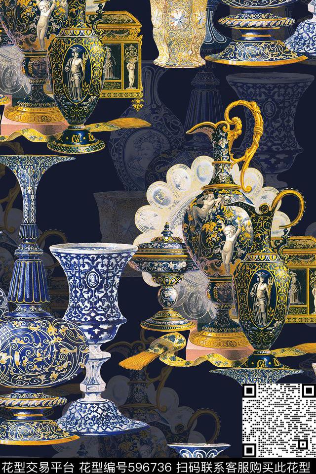 时尚复古欧式宫廷风数码印花华亿平台下载（图片编号: 596736） - 瓦栏（Walan）