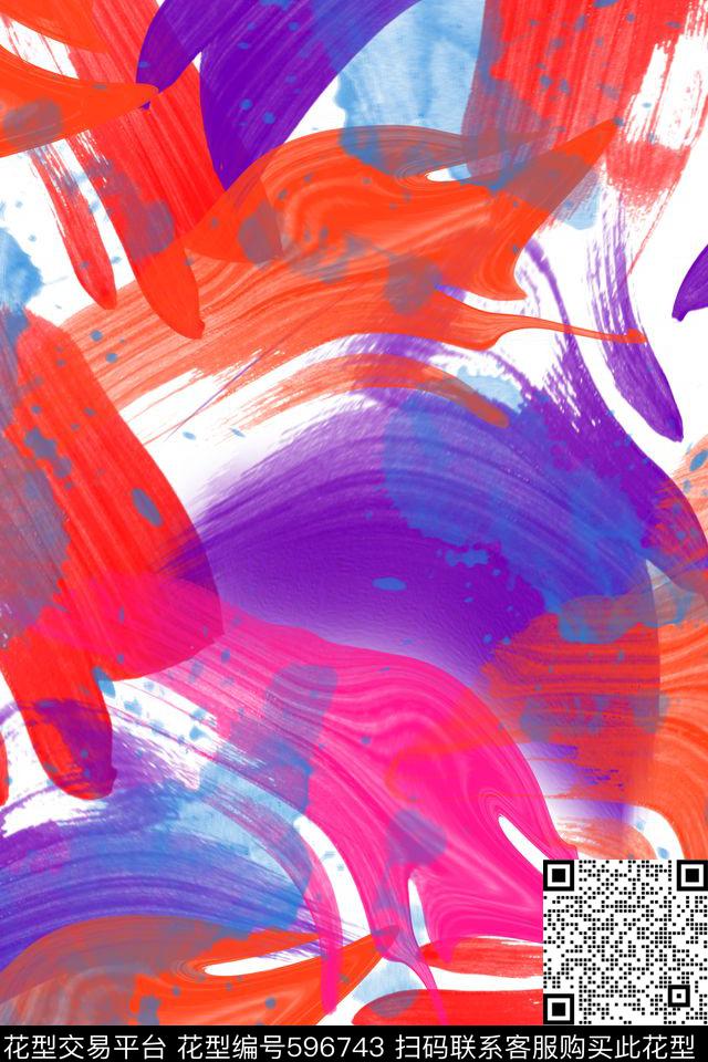 肌理水彩女装数码印花华亿平台下载（图片编号: 596743） - 瓦栏（Walan）