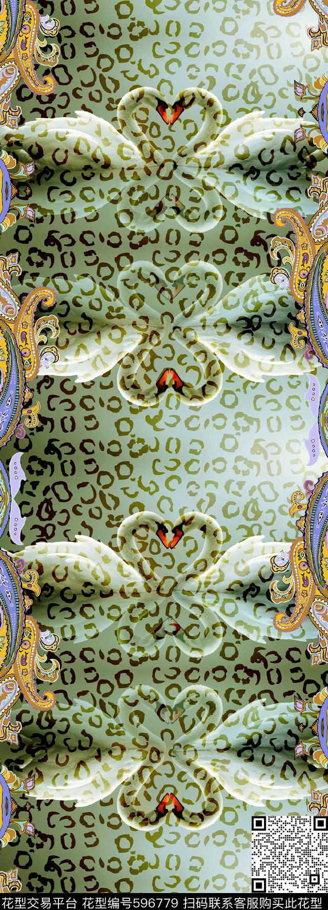 火腿花佩斯利螺纹丝巾数码印花华亿平台下载（图片编号: 596779） - 瓦栏（Walan）