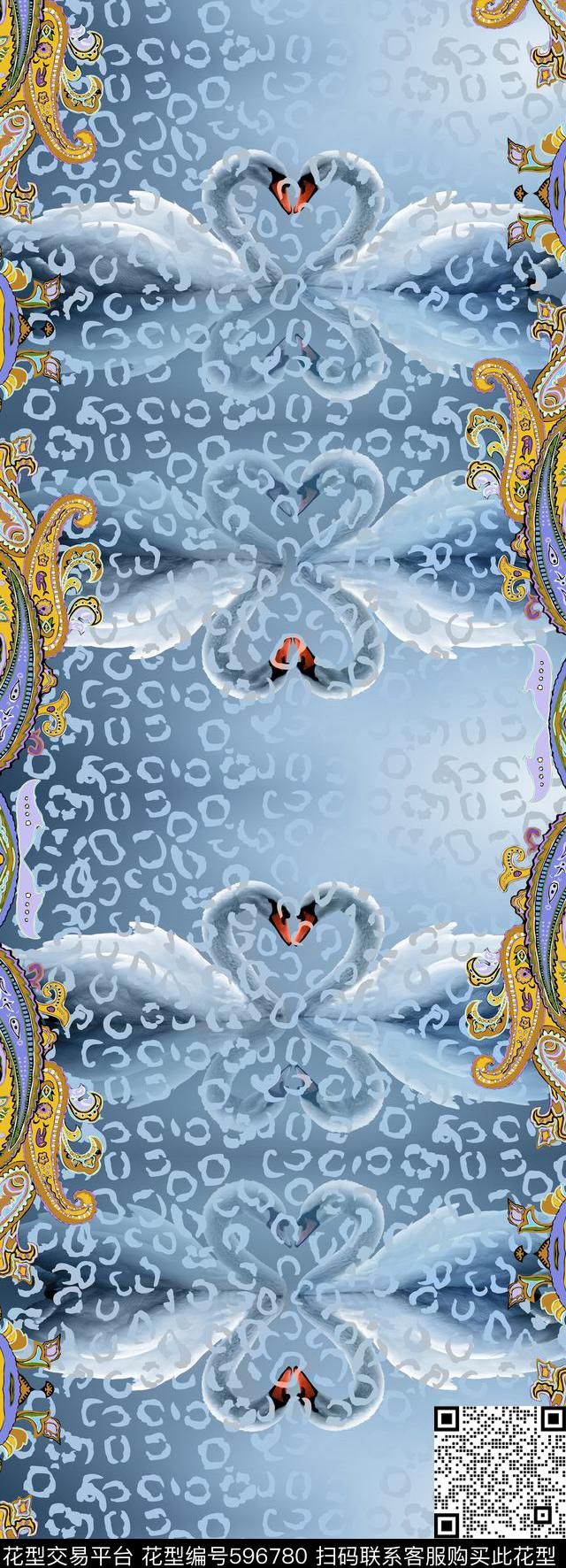 火腿花佩斯利螺纹丝巾数码印花华亿平台下载（图片编号: 596780） - 瓦栏（Walan）