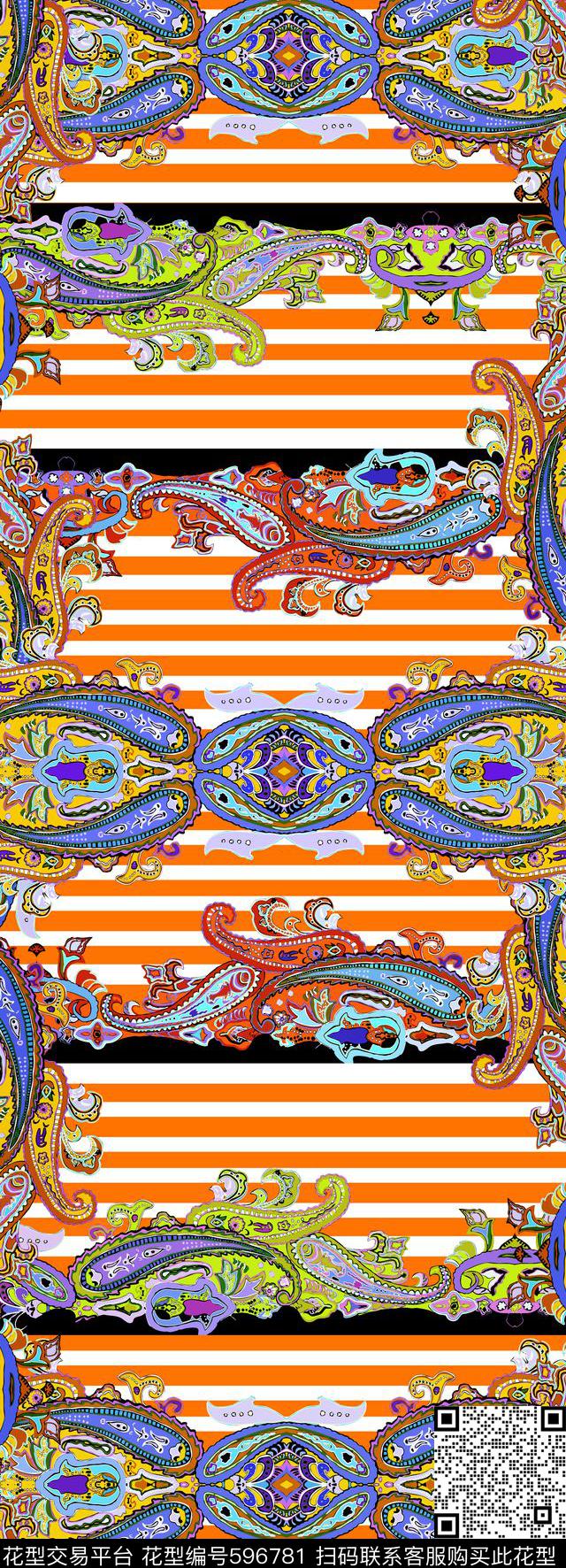 火腿花几何格子丝巾传统印花华亿平台下载（图片编号: 596781） - 瓦栏（Walan）