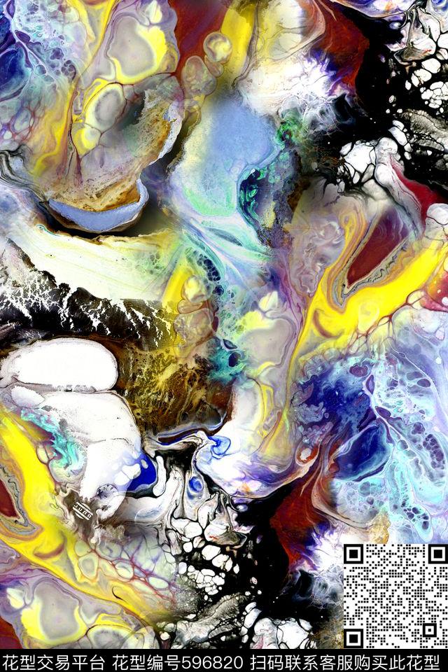 抽象几何矿石数码印花华亿平台下载（图片编号: 596820） - 瓦栏（Walan）