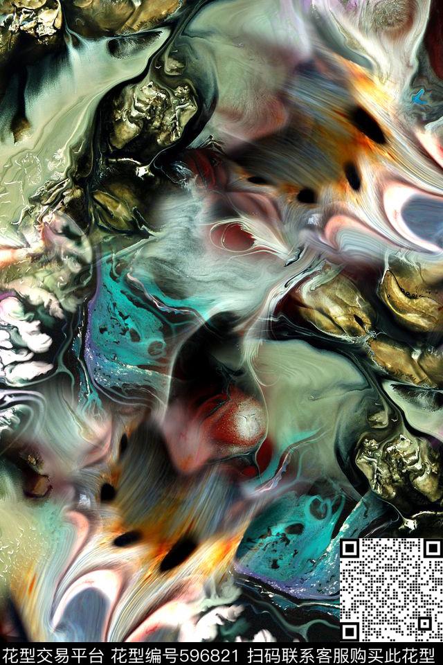 抽象几何矿石数码印花华亿平台下载（图片编号: 596821） - 瓦栏（Walan）