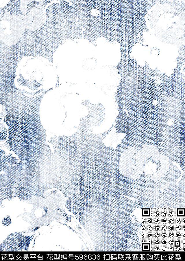 男装休闲短裤时尚休闲仿牛仔印花传统印花华亿平台下载（图片编号: 596836） - 瓦栏（Walan）