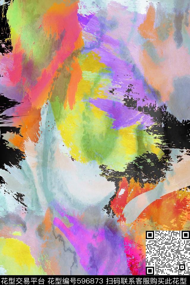 L.D~水彩L.D~肌理L.D~笔刷传统印花华亿平台下载（图片编号: 596873） - 瓦栏（Walan）