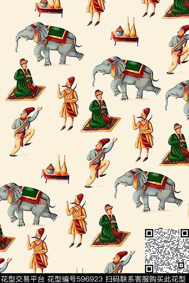 埃及艺术品大象数码印花华亿平台下载（图片编号: 596923） - 瓦栏（Walan）