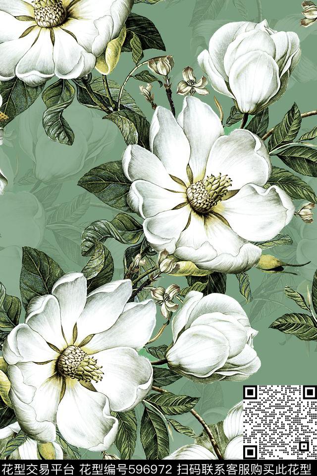 清新时尚清爽数码印花华亿平台下载（图片编号: 596972） - 瓦栏（Walan）