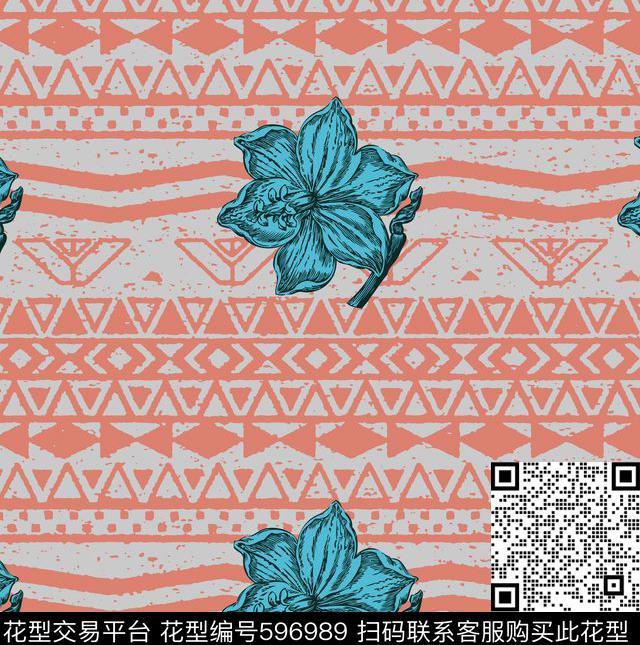 花裤子几何传统印花华亿平台下载（图片编号: 596989） - 瓦栏（Walan）