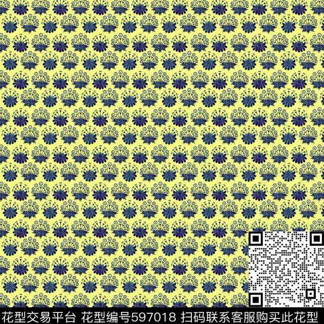 浪漫小碎花花卉数码印花华亿平台下载（图片编号: 597018） - 瓦栏（Walan）