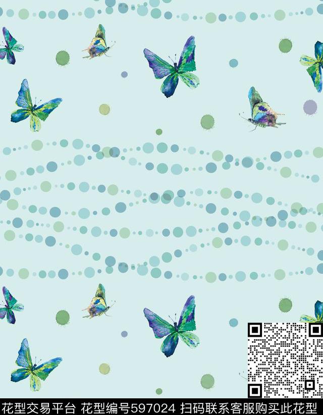 几何点波浪传统印花华亿平台下载（图片编号: 597024） - 瓦栏（Walan）