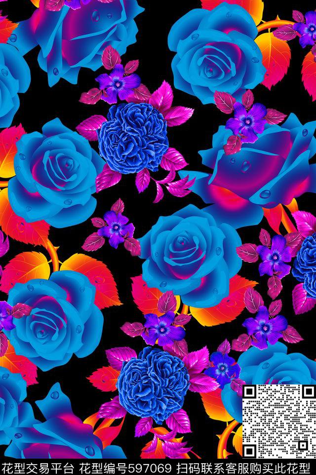 大花数码印花华亿平台下载（图片编号: 597069） - 瓦栏（Walan）