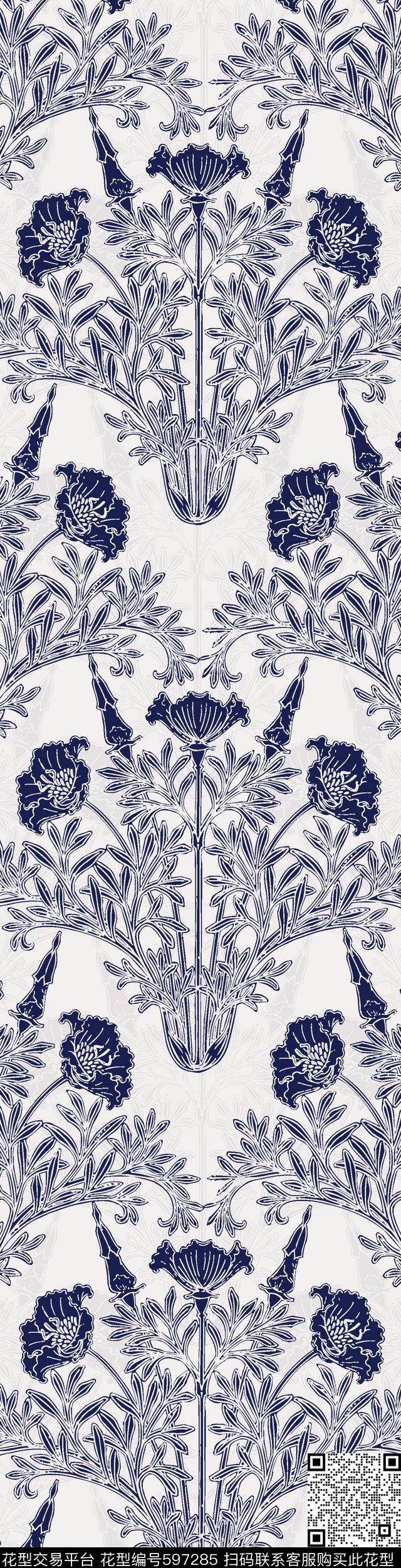 青花瓷中国风床品传统印花华亿平台下载（图片编号: 597285） - 瓦栏（Walan）