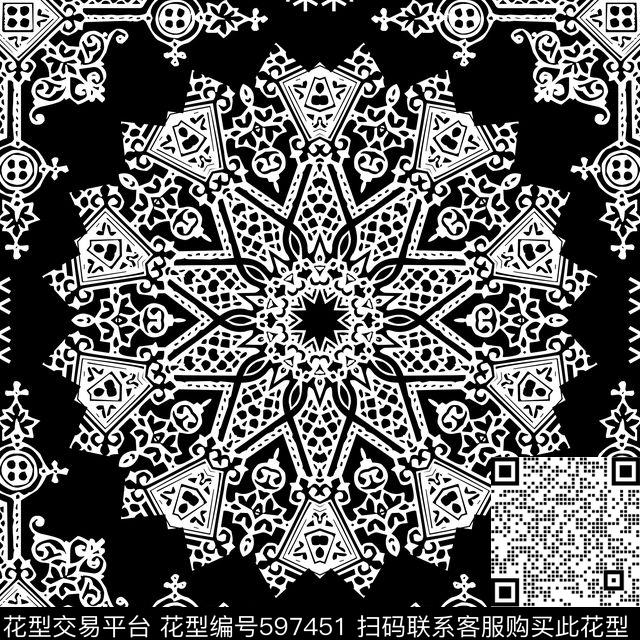 民族风欧式装饰花纹方巾传统印花华亿平台下载（图片编号: 597451） - 瓦栏（Walan）