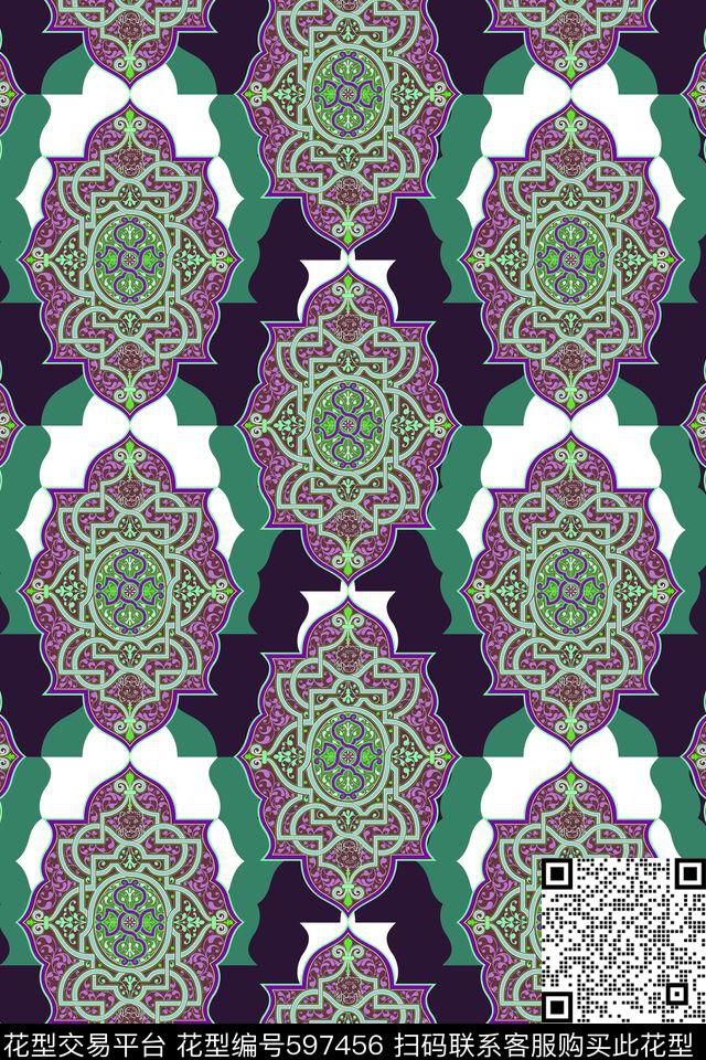 民族风俄罗斯花纹女装传统印花华亿平台下载（图片编号: 597456） - 瓦栏（Walan）