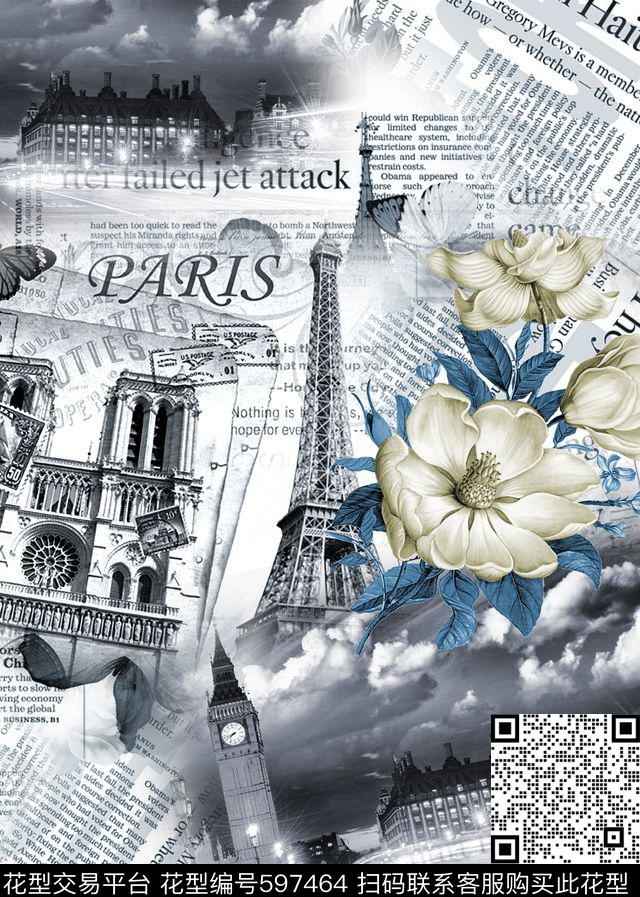 花卉抽象欧洲数码印花华亿平台下载（图片编号: 597464） - 瓦栏（Walan）