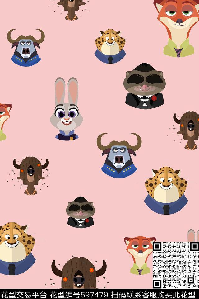 卡通动物兔子传统印花华亿平台下载（图片编号: 597479） - 瓦栏（Walan）