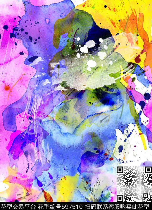 女装男装水墨数码印花华亿平台下载（图片编号: 597510） - 瓦栏（Walan）