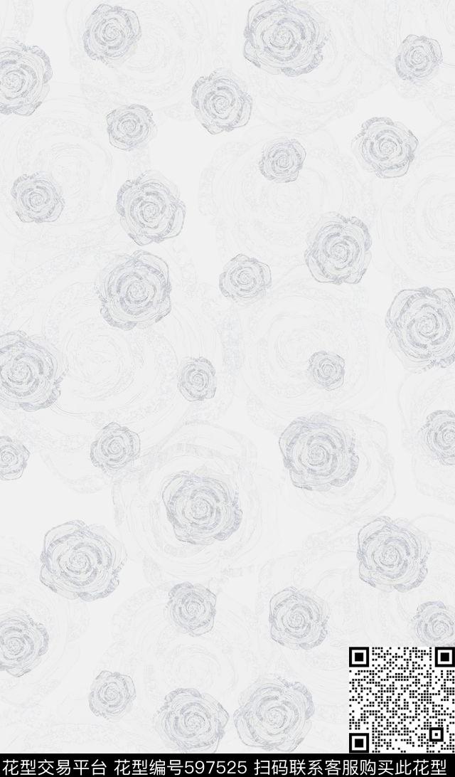 精致男装花卉线稿传统印花华亿平台下载（图片编号: 597525） - 瓦栏（Walan）
