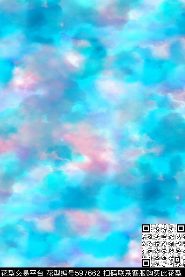 水彩晕染云层数码印花华亿平台下载（图片编号: 597662） - 瓦栏（Walan）