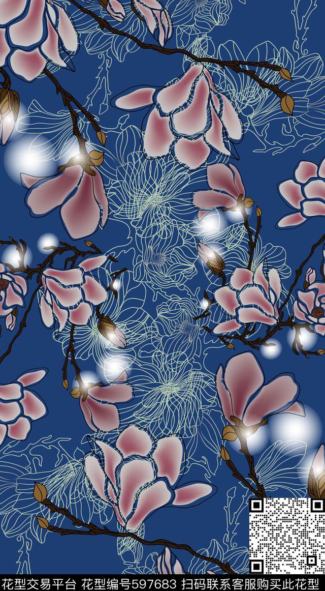 风格花卉民族风图案中国风数码印花华亿平台下载（图片编号: 597683） - 瓦栏（Walan）