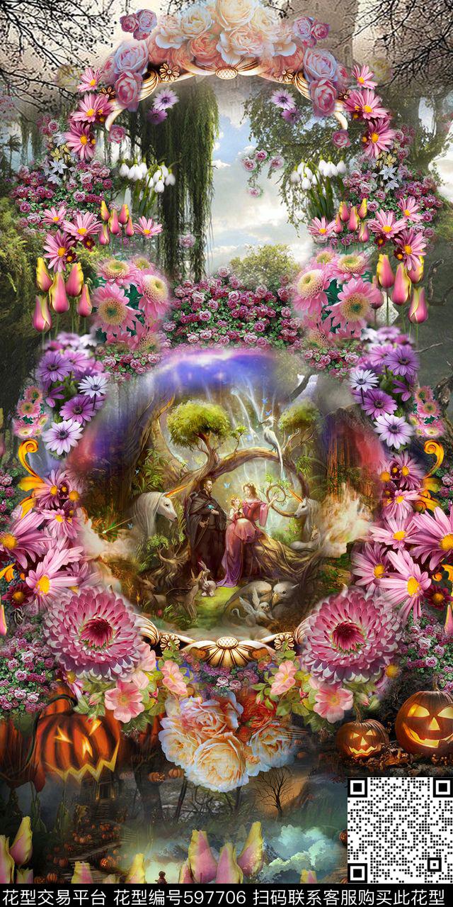 花卉动物风景数码印花华亿平台下载（图片编号: 597706） - 瓦栏（Walan）