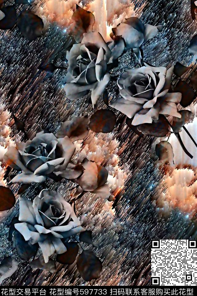 抽象几何清爽梦幻艺术平底立体手绘满版最新高清数码蕾丝民族中国风绣花珠宝肌理时尚潮

流大牌复古欧美风女装衬衫女装裙抽象纹理底数码印花华亿平台下载（图片编号: 597733） - 瓦栏（Walan）