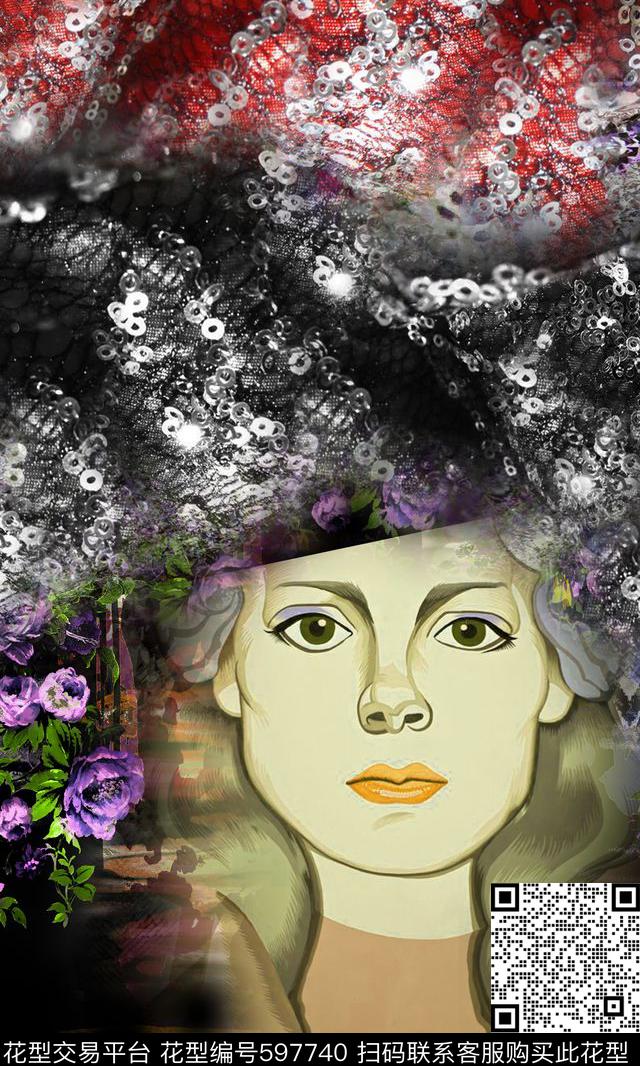 定位花卉女人数码印花华亿平台下载（图片编号: 597740） - 瓦栏（Walan）