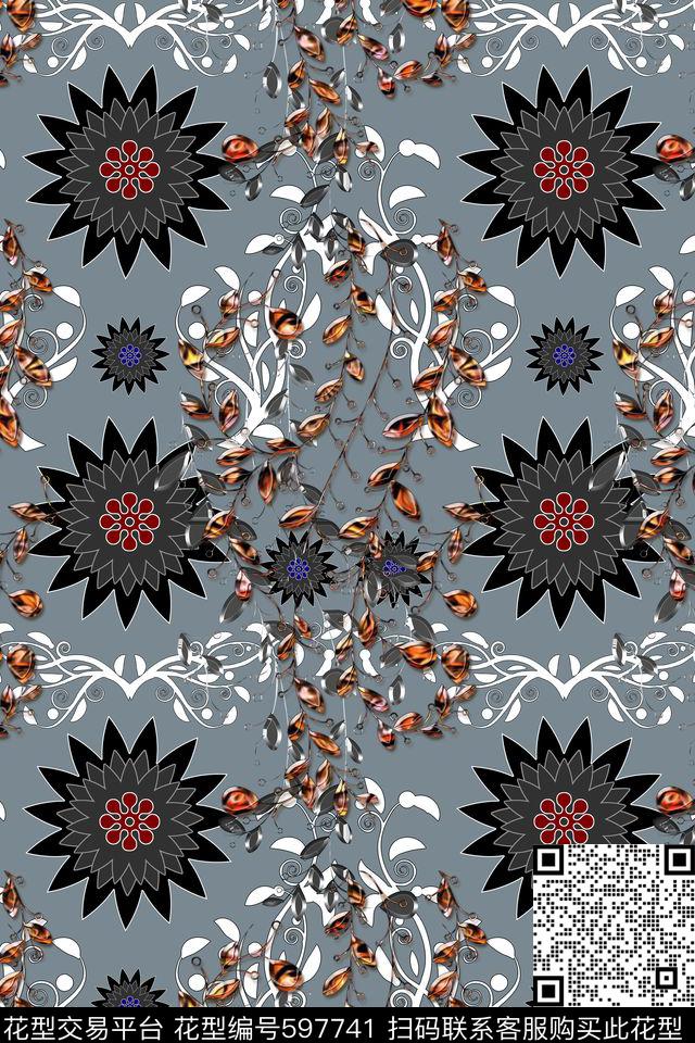 民族风小碎花花朵传统印花华亿平台下载（图片编号: 597741） - 瓦栏（Walan）