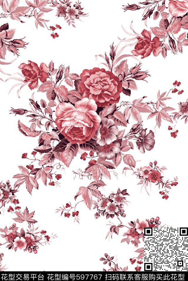 中国风民族风青花瓷数码印花华亿平台下载（图片编号: 597767） - 瓦栏（Walan）