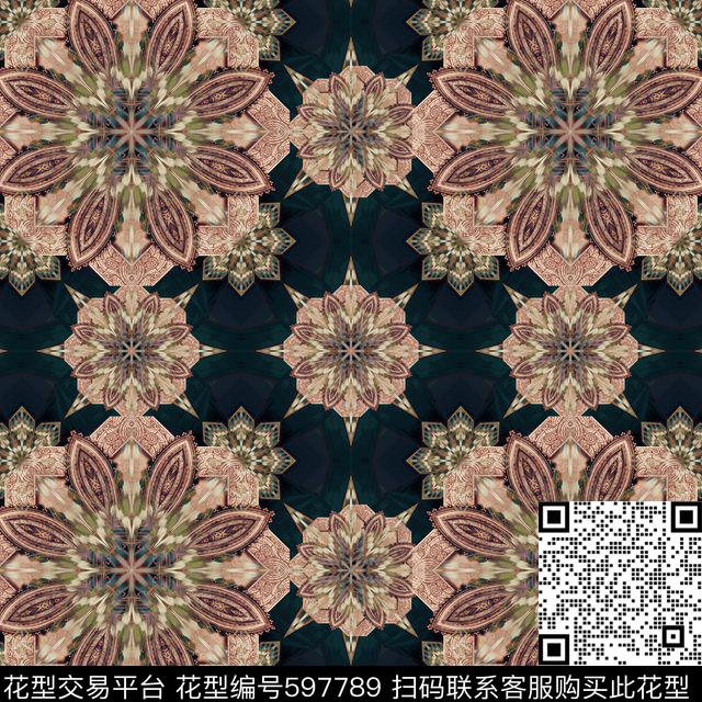 定位复古民族风传统印花华亿平台下载（图片编号: 597789） - 瓦栏（Walan）