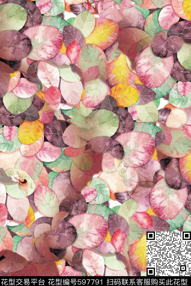 中国风童话手绘水彩数码印花华亿平台下载（图片编号: 597791） - 瓦栏（Walan）