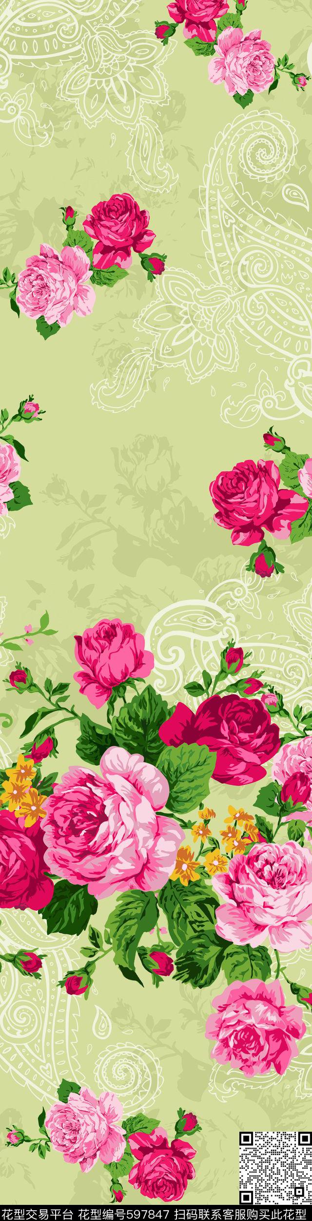 床品家纺花卉传统印花华亿平台下载（图片编号: 597847） - 瓦栏（Walan）