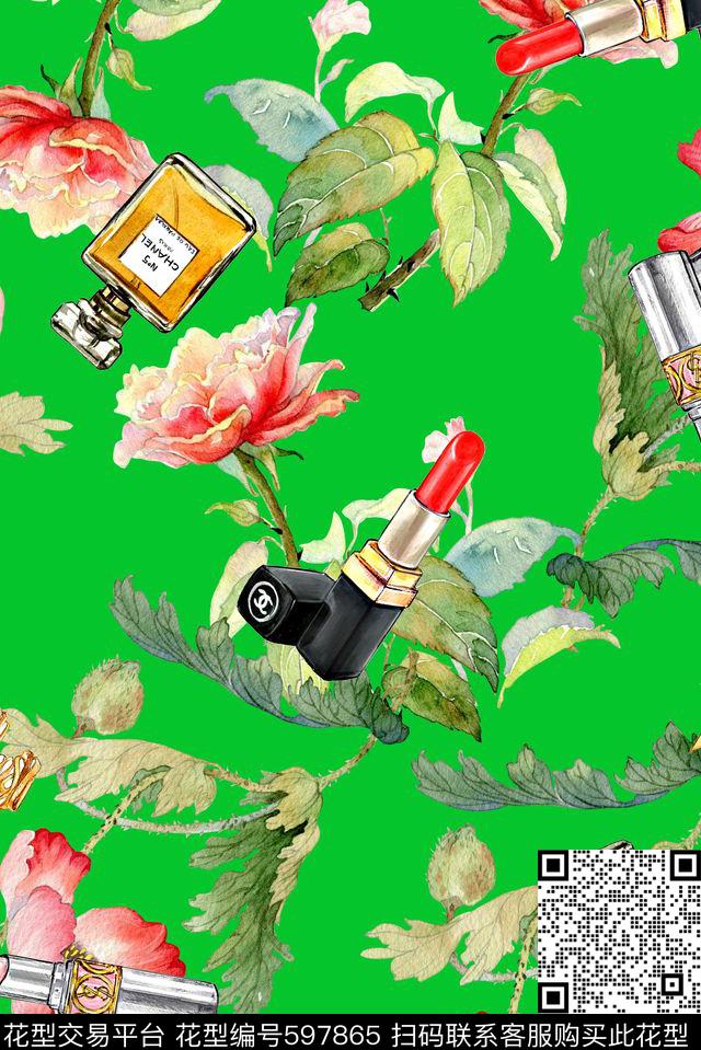 植物唇膏香水数码印花华亿平台下载（图片编号: 597865） - 瓦栏（Walan）