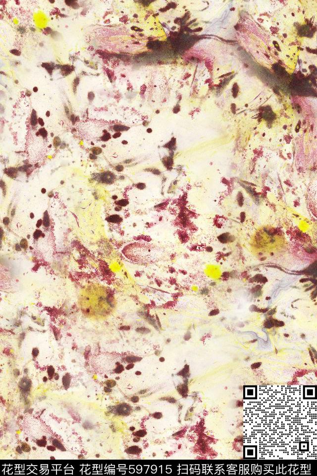 纹理水彩数码印花华亿平台下载（图片编号: 597915） - 瓦栏（Walan）