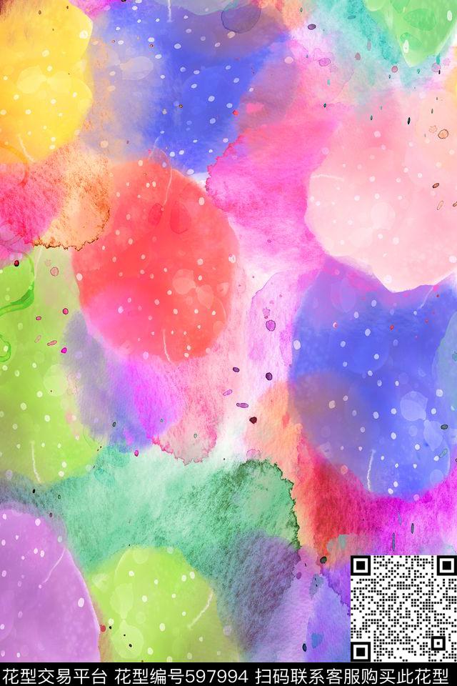 纹理笔触泼墨数码印花华亿平台下载（图片编号: 597994） - 瓦栏（Walan）