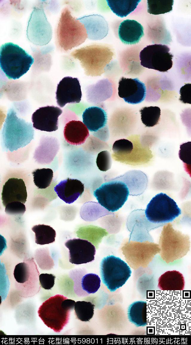 波点笔触纹理印花华亿平台下载（图片编号: 598011） - 瓦栏（Walan）