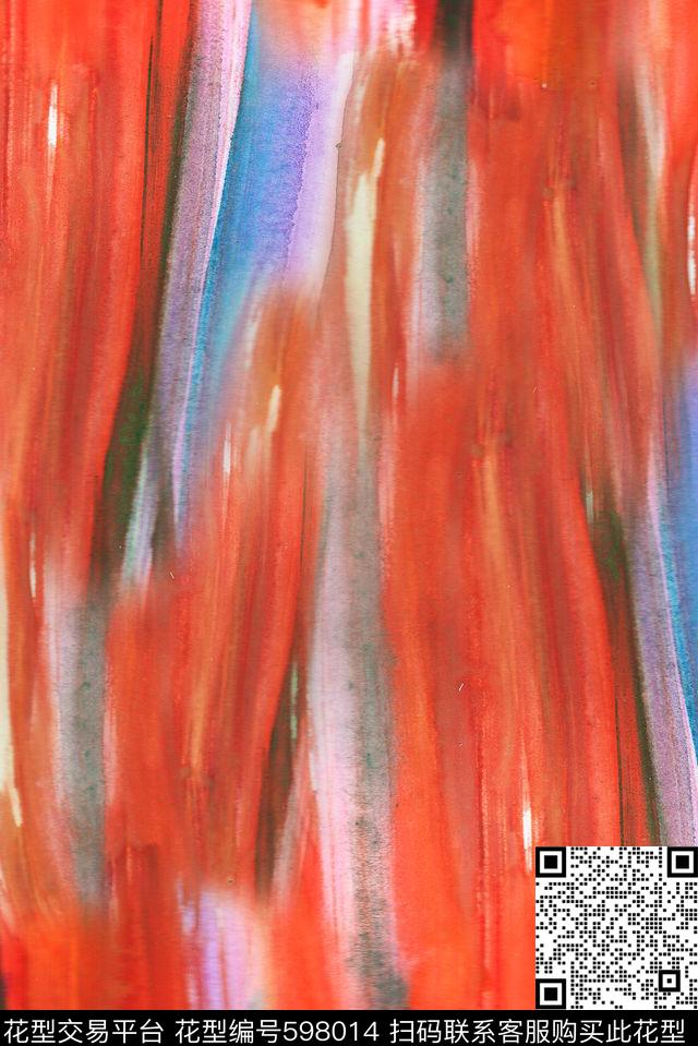 笔触纹理水彩数码印花华亿平台下载（图片编号: 598014） - 瓦栏（Walan）