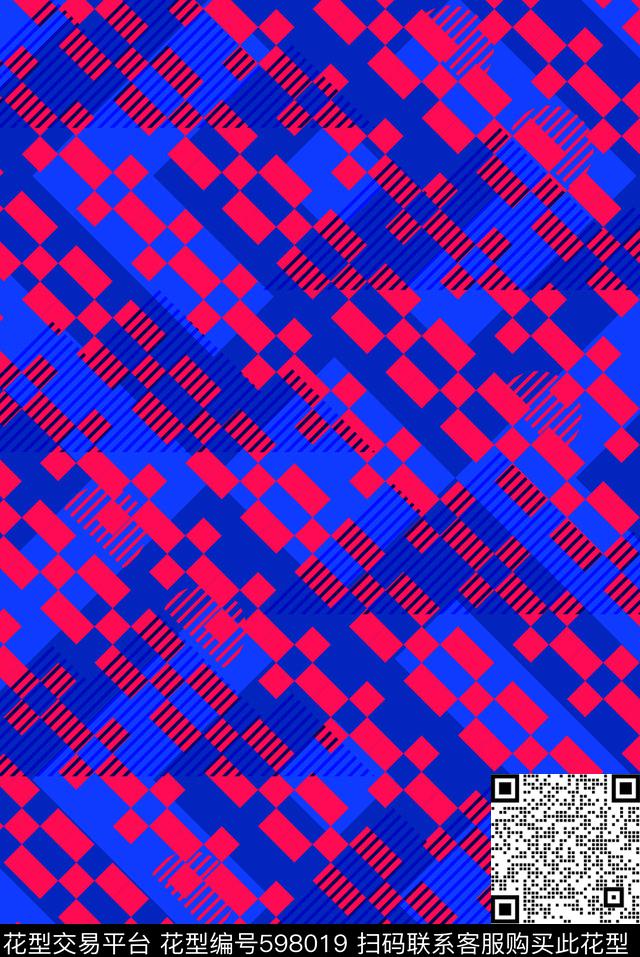 视觉概念时尚原创错觉感数码印花华亿平台下载（图片编号: 598019） - 瓦栏（Walan）