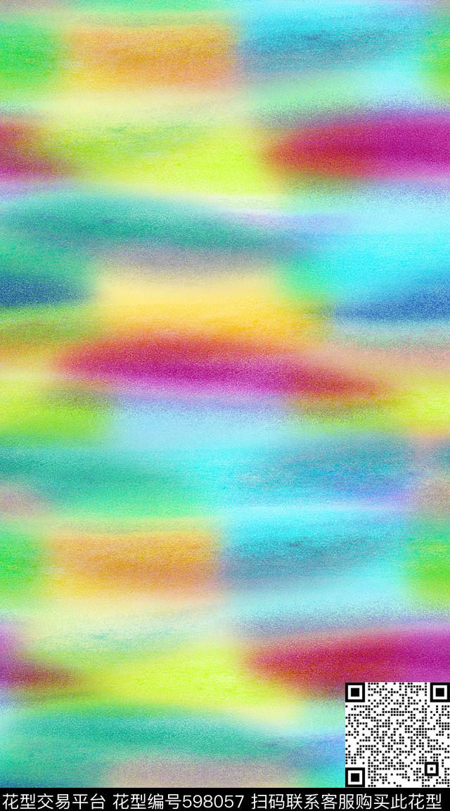 笔触纹理水彩数码印花华亿平台下载（图片编号: 598057） - 瓦栏（Walan）