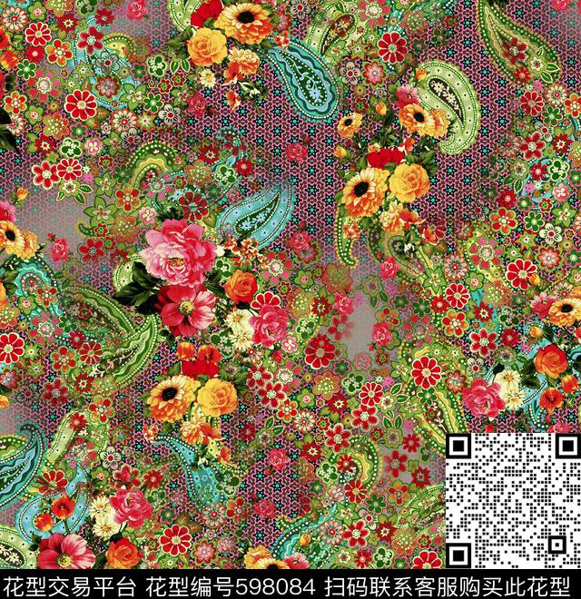 日韩风欧美民族风传统印花华亿平台下载（图片编号: 598084） - 瓦栏（Walan）