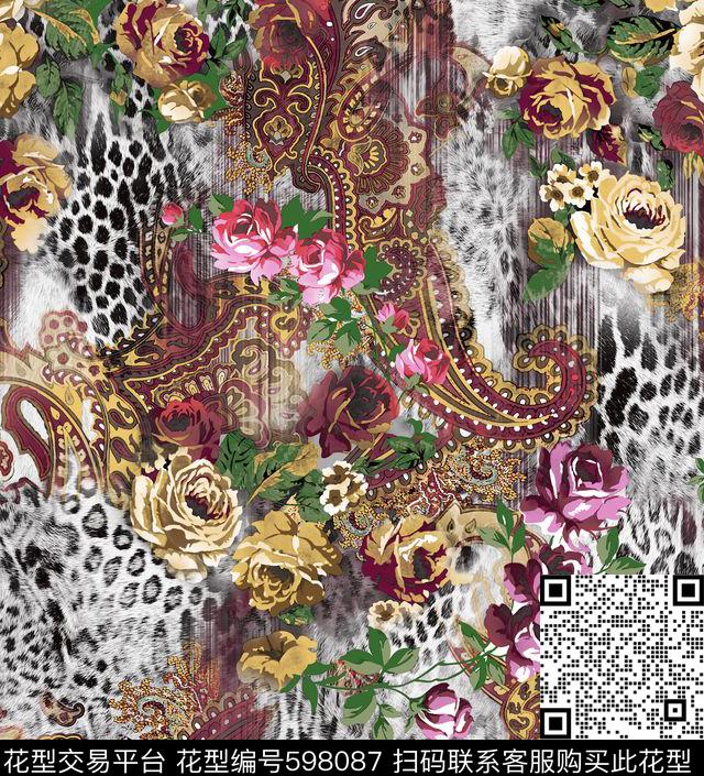 日韩风宫廷风欧美传统印花华亿平台下载（图片编号: 598087） - 瓦栏（Walan）