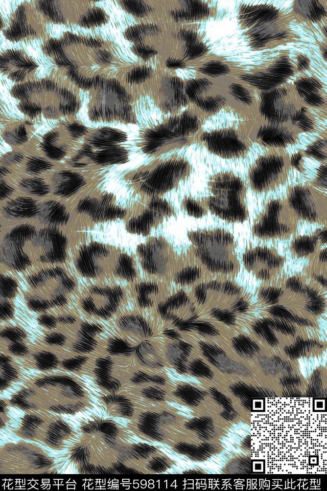 老虎动物纹传统印花华亿平台下载（图片编号: 598114） - 瓦栏（Walan）