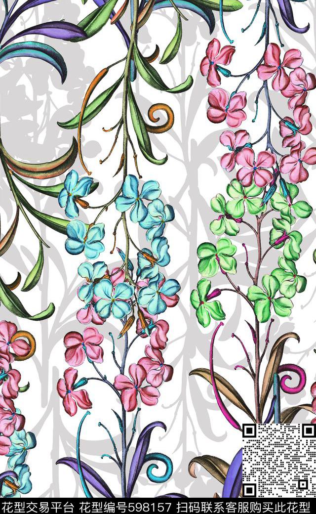 花朵女装连衣裙花卉热带花卉数码印花华亿平台下载（图片编号: 598157） - 瓦栏（Walan）