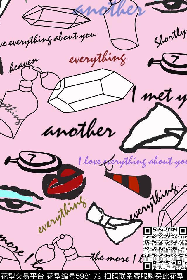 连衣裙卡通手绘涂鸦传统印花华亿平台下载（图片编号: 598179） - 瓦栏（Walan）