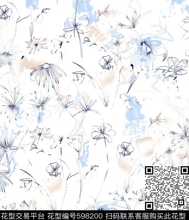 花卉简洁男装衬衫传统印花华亿平台下载（图片编号: 598200） - 瓦栏（Walan）