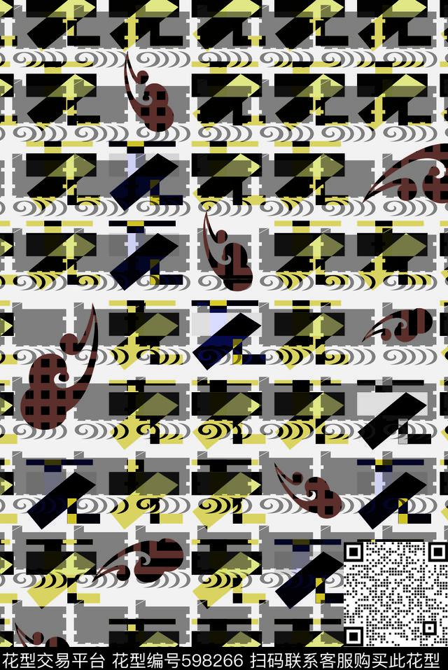 时尚概念禅意前卫设计【“无”字纹】传统印花华亿平台下载（图片编号: 598266） - 瓦栏（Walan）